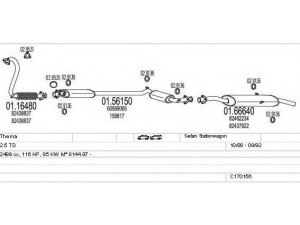 MTS C170156008701 išmetimo sistema 
 Išmetimo sistema -> Išmetimo sistema, visa