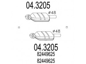 MTS 04.3205 katalizatoriaus keitiklis 
 Išmetimo sistema -> Katalizatoriaus keitiklis
82449625, 82449625