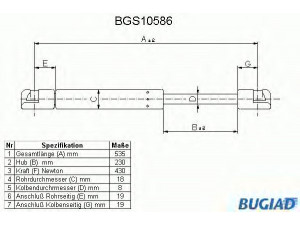 BUGIAD BGS10586 dujinė spyruoklė, bagažinė 
 Priedai -> Bagažinė/pakrovimo skyrius
132677, 90521517