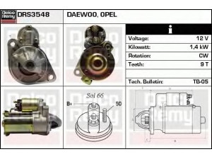 DELCO REMY DRS3548N starteris 
 Elektros įranga -> Starterio sistema -> Starteris