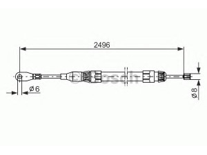 BOSCH 1 987 477 306 trosas, stovėjimo stabdys 
 Stabdžių sistema -> Valdymo svirtys/trosai
124 420 10 05, 124 420 26 85, A 124 420 10 05
