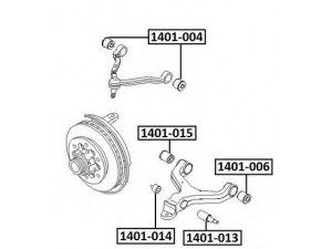 ASVA 1401-013 valdymo svirties/išilginių svirčių įvorė 
 Ašies montavimas/vairavimo mechanizmas/ratai -> Valdymo svirtis/pasukamosios svirties sujungimas -> Montavimas/sutvirtinimas
4451709000, 4451709001