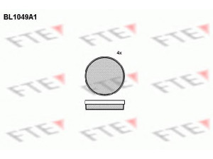 FTE BL1049A1 stabdžių trinkelių rinkinys, stovėjimo stabdys 
 Stabdžių sistema -> Rankinis stabdys
425159, 95534349