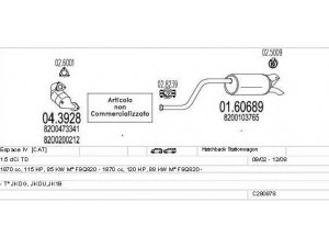 MTS C280878023987 išmetimo sistema 
 Išmetimo sistema -> Išmetimo sistema, visa