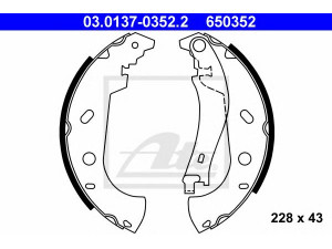 ATE 03.0137-0352.2 stabdžių trinkelių komplektas 
 Techninės priežiūros dalys -> Papildomas remontas
77362284, 9947939