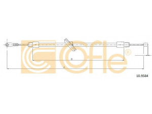 COFLE 10.9584 trosas, stovėjimo stabdys 
 Stabdžių sistema -> Valdymo svirtys/trosai
2154200485, A2154200485