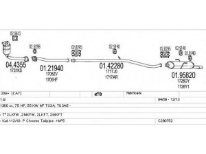 MTS C260752016367 išmetimo sistema 
 Išmetimo sistema -> Išmetimo sistema, visa