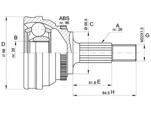 OPEN PARTS CVJ5203.10 jungčių komplektas, kardaninis velenas 
 Ratų pavara -> Sujungimai/komplektas
431498099C, 437407305A, 437407311