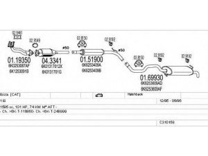 MTS C310158007071 išmetimo sistema 
 Išmetimo sistema -> Išmetimo sistema, visa