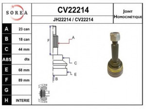 EAI CV22214K jungčių komplektas, kardaninis velenas 
 Ratų pavara -> Sujungimai/komplektas