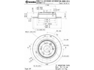 BREMBO 08.8868.20 stabdžių diskas 
 Dviratė transporto priemonės -> Stabdžių sistema -> Stabdžių diskai / priedai
42510S9AN00, 42510SCAE00, 42510SMCN01