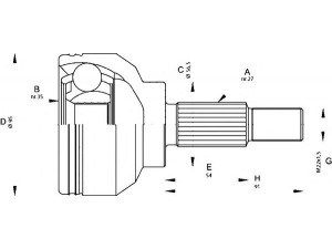 OPEN PARTS CVJ5663.10 jungčių komplektas, kardaninis velenas 
 Ratų pavara -> Sujungimai/komplektas
7711134778, 8200169176