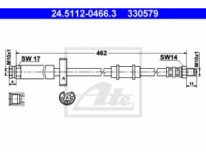 ATE 24.5112-0466.3 stabdžių žarnelė 
 Stabdžių sistema -> Stabdžių žarnelės
4806 70, 1311457080, 4806 70