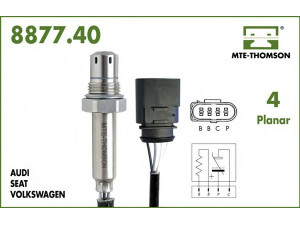 MTE-THOMSON 8877.40.055 lambda jutiklis 
 Variklis -> Variklio elektra
022.906.262.BG, 022.906.262.F, 06A.906.262.BP