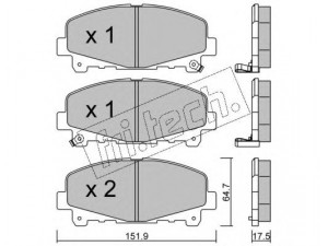fri.tech. 884.0 stabdžių trinkelių rinkinys, diskinis stabdys 
 Techninės priežiūros dalys -> Papildomas remontas
45022-TL0-G50, 45022-TL0-G51