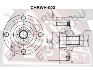ASVA CHRWH-003 rato stebulė 
 Ašies montavimas/vairavimo mechanizmas/ratai -> Rato stebulė/montavimas -> Rato stebulė
96549779, 96549779
