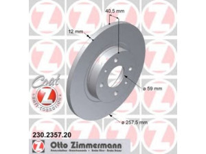 ZIMMERMANN 230.2357.20 stabdžių diskas 
 Dviratė transporto priemonės -> Stabdžių sistema -> Stabdžių diskai / priedai
468 20 655, 518 59 075, 518 66 265