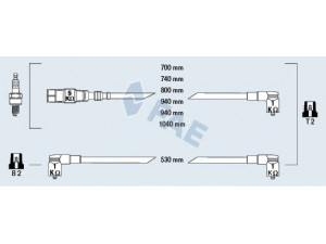 FAE 85070 uždegimo laido komplektas 
 Kibirkšties / kaitinamasis uždegimas -> Uždegimo laidai/jungtys