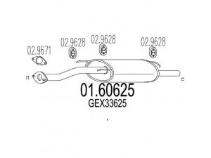 MTS 01.60625 galinis duslintuvas 
 Išmetimo sistema -> Duslintuvas
GEX33625