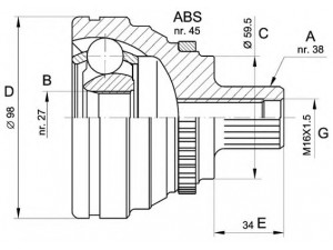 OPEN PARTS CVJ5174.10 jungčių komplektas, kardaninis velenas 
 Ratų pavara -> Sujungimai/komplektas
441407305B, 4A0407305G, 4A0407311B