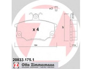 ZIMMERMANN 20833.175.1 stabdžių trinkelių rinkinys, diskinis stabdys 
 Techninės priežiūros dalys -> Papildomas remontas
4434879, 5888147, 5888153, 5888575