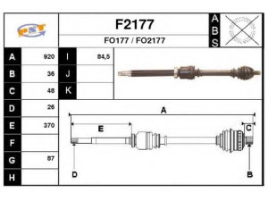 SNRA F2177 kardaninis velenas 
 Ratų pavara -> Kardaninis velenas
1474624, 1495064