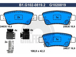 GALFER B1.G102-0819.2 stabdžių trinkelių rinkinys, diskinis stabdys 
 Techninės priežiūros dalys -> Papildomas remontas
43022-SWW-G01, 43022-SWW-G02, 43022-T1G-G00