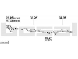 BOSAL 020.012.60 išmetimo sistema 
 Išmetimo sistema -> Išmetimo sistema, visa