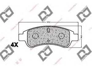 DJ PARTS BP1279 stabdžių trinkelių rinkinys, diskinis stabdys 
 Techninės priežiūros dalys -> Papildomas remontas
425218, 425221, 425238, 425239
