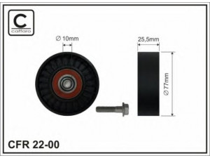 CAFFARO 22-00 kreipiantysis skriemulys, V formos rumbuotas diržas 
 Diržinė pavara -> V formos rumbuotas diržas/komplektas -> Laisvasis/kreipiamasis skriemulys
5751.60, 963660580, 96366405, 9636640580