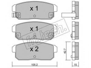 fri.tech. 749.0 stabdžių trinkelių rinkinys, diskinis stabdys 
 Techninės priežiūros dalys -> Papildomas remontas
F1Y1-26-43Z, F1YA-23-43Z, F1YA-23-48Z