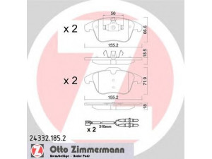 ZIMMERMANN 24332.185.2 stabdžių trinkelių rinkinys, diskinis stabdys 
 Techninės priežiūros dalys -> Papildomas remontas
4254.03, 4254.24