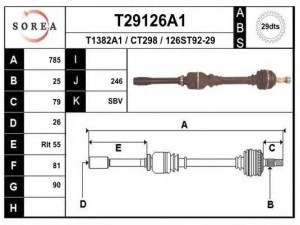 EAI T29126A1 kardaninis velenas 
 Ratų pavara -> Kardaninis velenas
9639354480