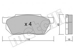 METELLI 22-0247-0 stabdžių trinkelių rinkinys, diskinis stabdys 
 Techninės priežiūros dalys -> Papildomas remontas
45022-SH3-G50