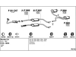 FENNO FO110 išmetimo sistema 
 Išmetimo sistema -> Išmetimo sistema, visa