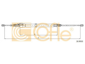 COFLE 10.9033 trosas, stovėjimo stabdys 
 Stabdžių sistema -> Valdymo svirtys/trosai
6Q0609721G
