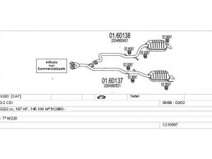 MTS C210547009829 išmetimo sistema 
 Išmetimo sistema -> Išmetimo sistema, visa