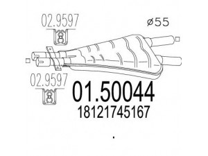 MTS 01.50044 vidurinis duslintuvas 
 Išmetimo sistema -> Duslintuvas
18121745167