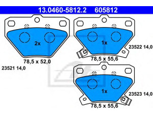 ATE 13.0460-5812.2 stabdžių trinkelių rinkinys, diskinis stabdys 
 Techninės priežiūros dalys -> Papildomas remontas
04466-52010, 04466-52020, 04466-52030