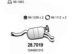 ASSO 28.7019 galinis duslintuvas 
 Išmetimo sistema -> Duslintuvas
1244901315, 1244918901, 1244919201