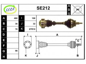 SERA SE212 kardaninis velenas 
 Ratų pavara -> Kardaninis velenas
6Q0407271CE, 6Q0407271J, 6Q0407451JX