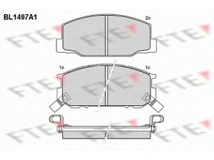 FTE BL1497A1 stabdžių trinkelių rinkinys, diskinis stabdys 
 Techninės priežiūros dalys -> Papildomas remontas
04465-14061, 04465-14380, 04465-28150