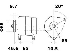 MAHLE ORIGINAL MG 338 kintamosios srovės generatorius