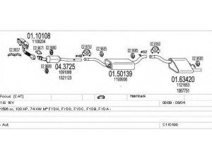 MTS C110199003911 išmetimo sistema 
 Išmetimo sistema -> Išmetimo sistema, visa