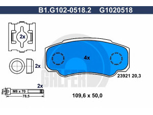 GALFER B1.G102-0518.2 stabdžių trinkelių rinkinys, diskinis stabdys 
 Techninės priežiūros dalys -> Papildomas remontas
4252 47, 4254 68, 77362274, 9949407