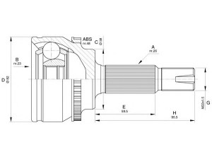 OPEN PARTS CVJ5588.10 jungčių komplektas, kardaninis velenas 
 Ratų pavara -> Sujungimai/komplektas
4341002240, 4342002270, 4346009601