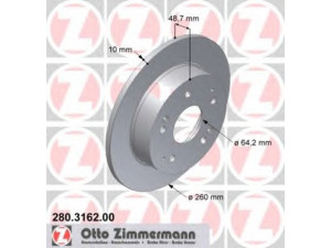 ZIMMERMANN 280.3162.00 stabdžių diskas 
 Dviratė transporto priemonės -> Stabdžių sistema -> Stabdžių diskai / priedai
42510-S5T E00