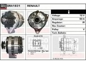 DELCO REMY DRA1831 kintamosios srovės generatorius 
 Elektros įranga -> Kint. sr. generatorius/dalys -> Kintamosios srovės generatorius
451104, 451109, 7700348548, 7700660469