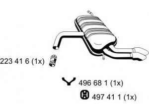ERNST 202268 galinis duslintuvas 
 Išmetimo sistema -> Duslintuvas
1K6 253 609 AG