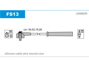JANMOR FS13 uždegimo laido komplektas 
 Kibirkšties / kaitinamasis uždegimas -> Uždegimo laidai/jungtys
1063617, 6137406, 6831199, 6831202